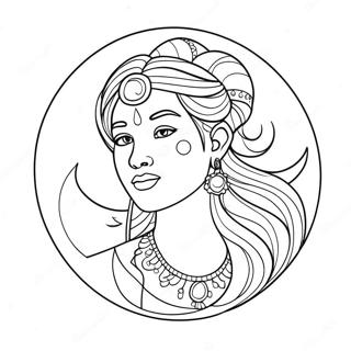 صفحه رنگ‌آمیزی الهه ماه صفحات رنگ‌آمیزی