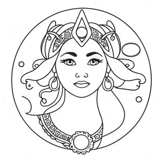 صفحه رنگ‌آمیزی الهه ماه صفحات رنگ‌آمیزی
