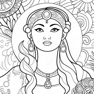 صفحه رنگ‌آمیزی الهه ماه صفحات رنگ‌آمیزی