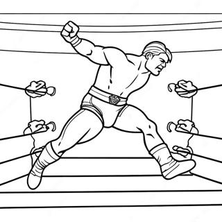 صفحه رنگ‌آمیزی وصل کردن نقاط کشتی‌گیر Wwe که روی حریف می‌پرد صفحات رنگ‌آمیزی