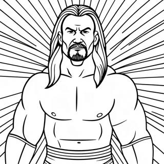 صفحه رنگ‌آمیزی با خط کشی کشتی‌گیر پویای Wwe صفحات رنگ‌آمیزی