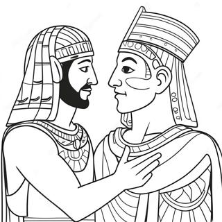 صفحه رنگ آمیزی یوسف و فرعون صفحات رنگ‌آمیزی