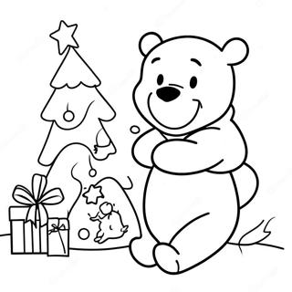 صفحه رنگ‌آمیزی کریسمس وینی د پو صفحات رنگ‌آمیزی